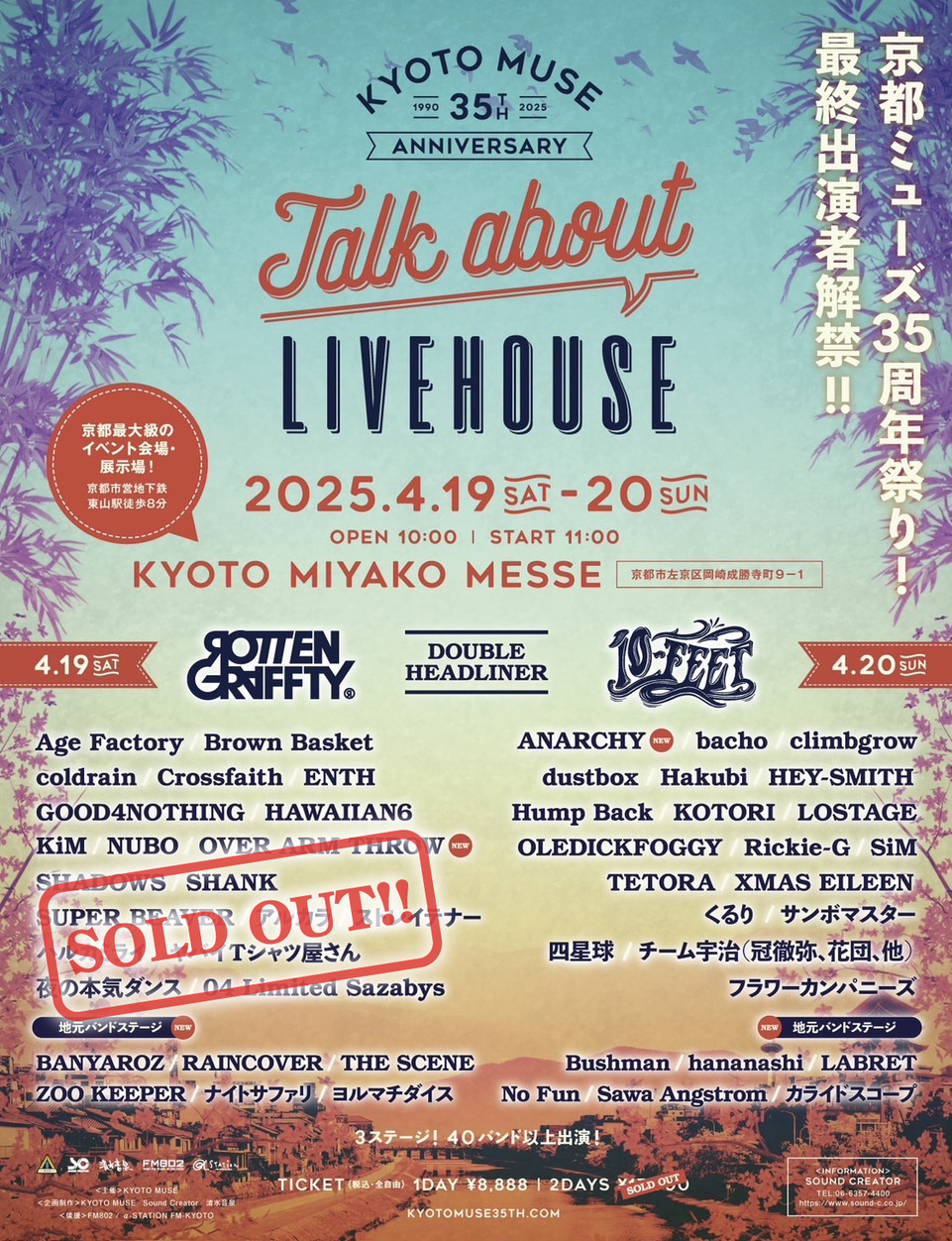 【京都】KYOTO MUSE 35th Anniversary "Talk about LIVEHOUSE" (京都市勧業館みやこめっせ)